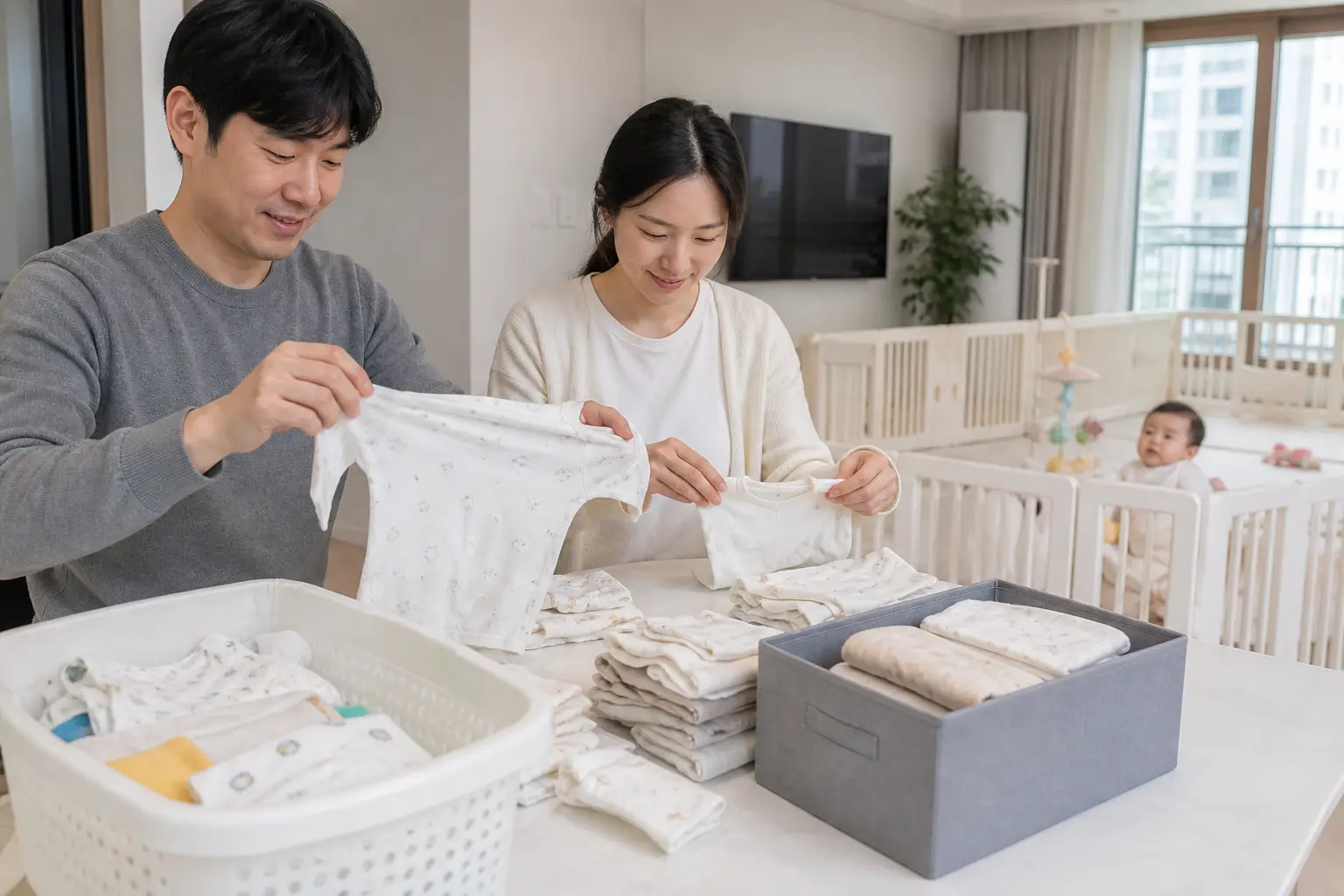 Fold only fully dried clothing on a clean surface.
