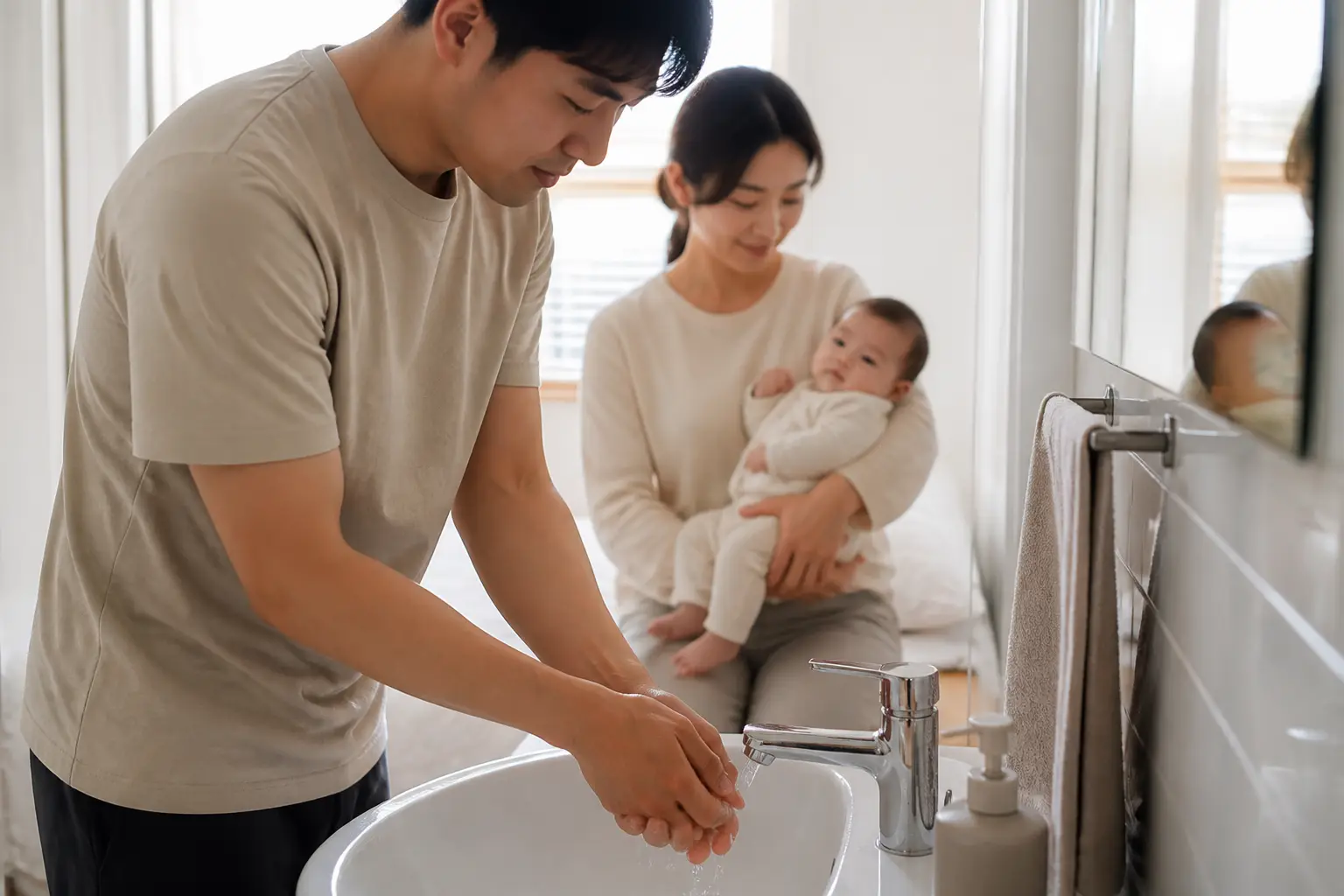 Clean hands reduce the chance of adding contamination during eye care.