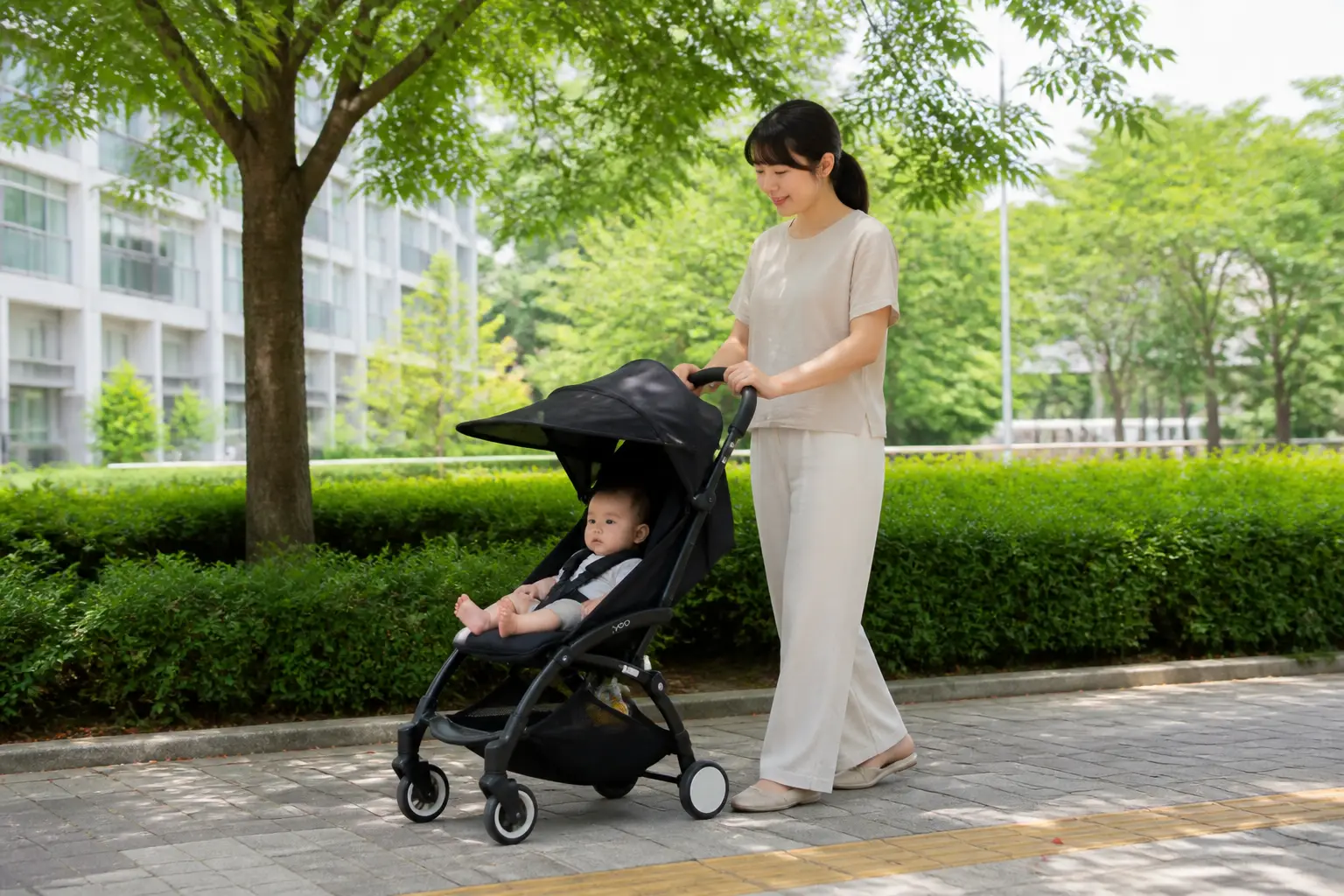 Shade and open airflow protect better than covering the stroller.